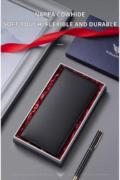 William Polo Williampolo Made in Italy Genuine Leather Long Stylish Men's Wallet & Men's Card Holder