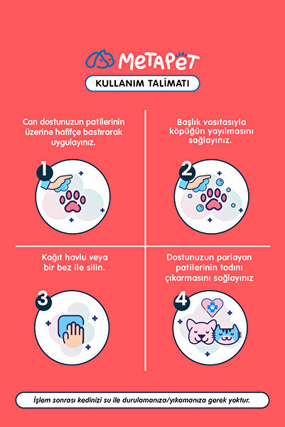 Metapet Köpek Pati Temizleme Köpüğü, Pati Yıkama, Hijyen Bakımı, Fırçalı Ayak Şampuanı