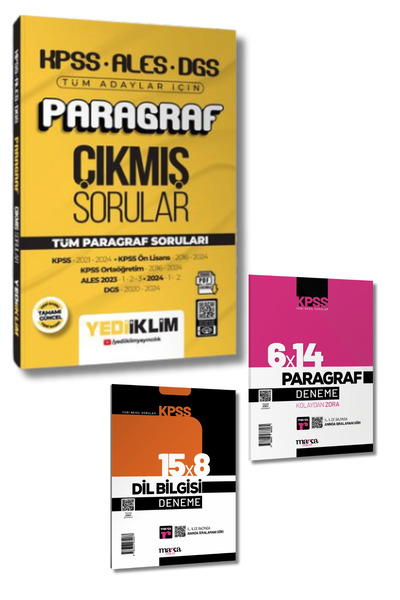 Yediiklim Yayınları 2026 Kpss Ales Dgs Tüm Adaylar Için Paragraf Tamamı Pdf Ç...