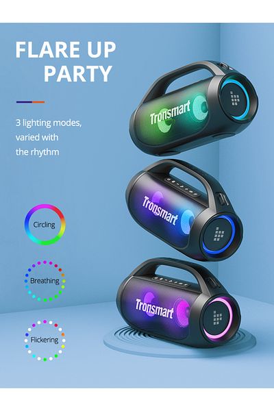 Tronsmart مكبر صوت محمول بتقنية البلوتوث من ترونسمارت بانج إس إي، 40 وات، ستيريو لاسلكي، مقاوم للماء IPX6، يدوم 24 ساعة، مع بنك طاقة