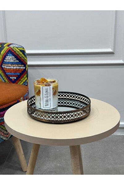 Genel Markalar Şık metal kenarlı aynalı tepsi, modern ve kullanışlı tasarım