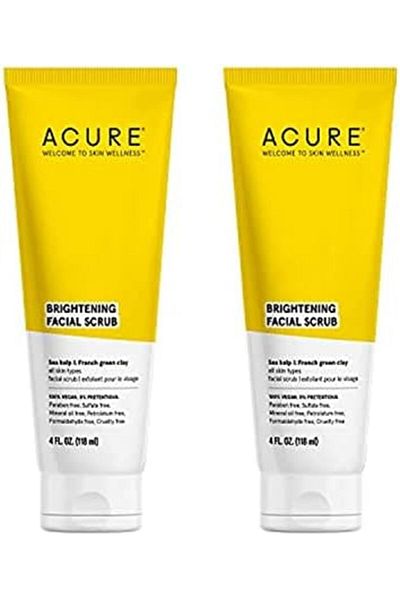 ACURE Brightening Facial Scrub, 4oz, Pack of Two