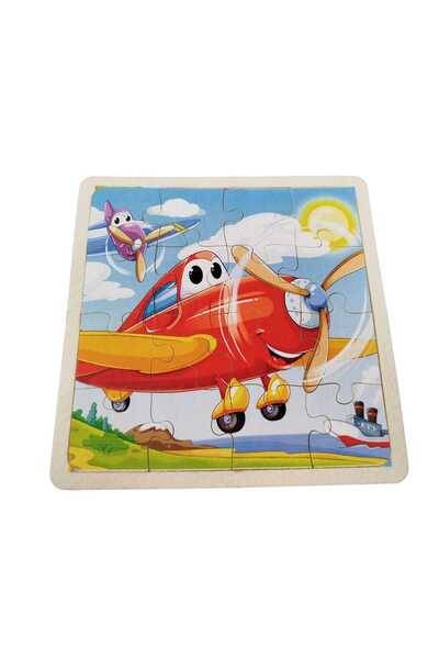 KESKİN NAKIŞ Keçe Eğitici Puzzle Uçak Yapboz 16 Parça 21 x 21 Cm (Arma Hediyeli)
