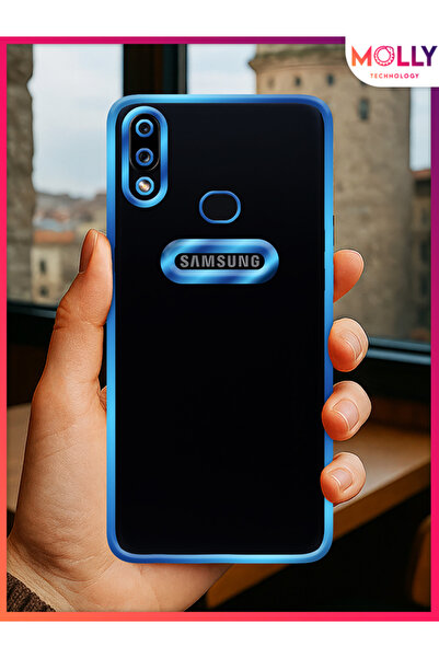 Molly Samsung Galaxy A10s İçin Kenarları Metalik Mavi Lens Koruyuculu Lou Laz...