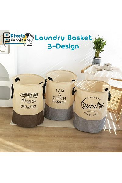 PixelsFurniture Pixel Furniture Multi-Purpose Foldable Fabric Laundry Basket