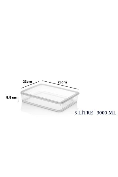 DOVİHOME 3 Pieces Vacuum Sealed Storage Container Set 3000ml |   Transparent |   Refrigerator Organizer