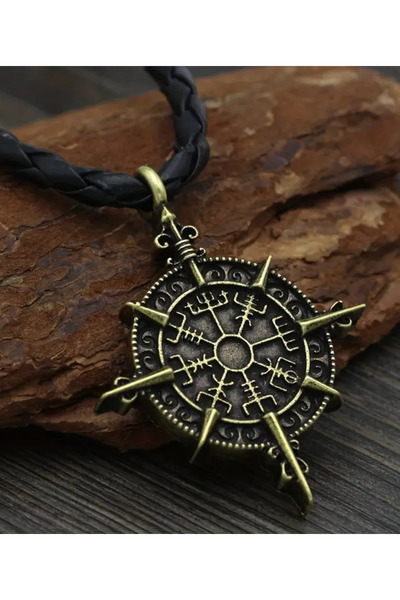 Modaadresiniz قلادة بوصلة الفايكنج الاسكندنافية