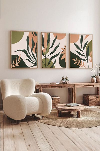 Dekorsiahome 3 Pcs Wood Frame Living Room Salon Kitchen Table Set Set3046