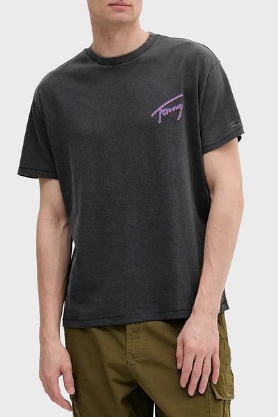 Tommy Jeans Printed 100% Cotton Relaxed Fit Crew Neck t Shirt Men t Shirt Dm0Dm20768 Bds