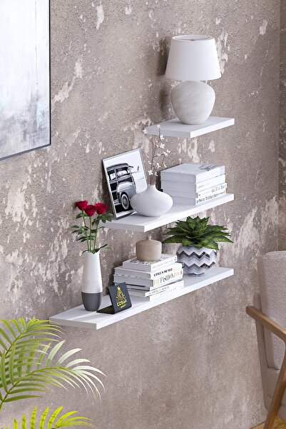 Cosargroup 3lü İskandinav Tarzı Bohem Duvar Rafı, Tv Rafı Salon Dekorasyonu M...