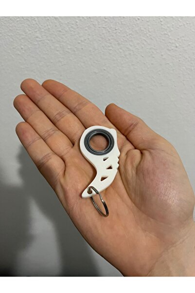 Noyan Store Keyrambit V2 Pro Rulmanlı Beyaz Dönebilen Anahtarlık