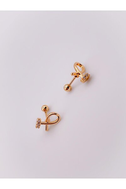 Trinos Cerrrahi Çelik Piercing ( Pirsing ) Taşlı Tasarım Çivi Tragus Helix Piercing (1adet)