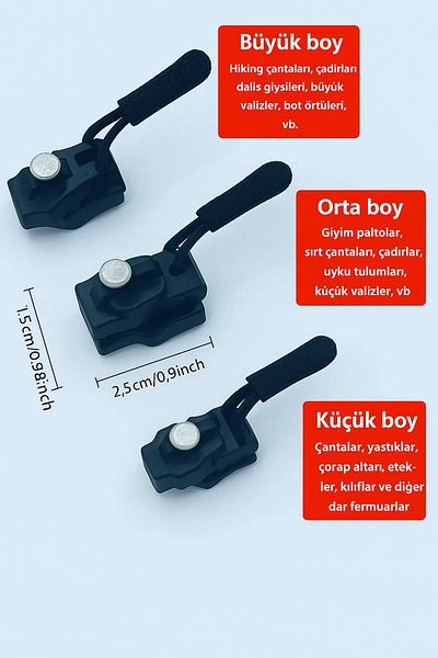 MEDUSHOP 6 Zipper Repair Apparatus - Quick Repair Without Tools, for Bags & Clothing & Shoes