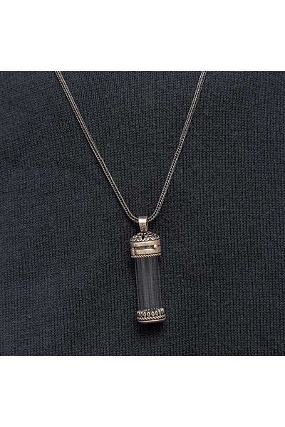 Skygo Silver Openable Amulet Container Cevşen Men's Necklace