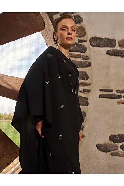 Kayra Σετ Abaya με Πέτρα Μαύρο