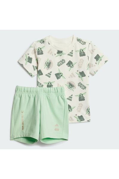 adidas Children's White I Sw Mndo t Set Shorts Tshirt Suit Jf3628