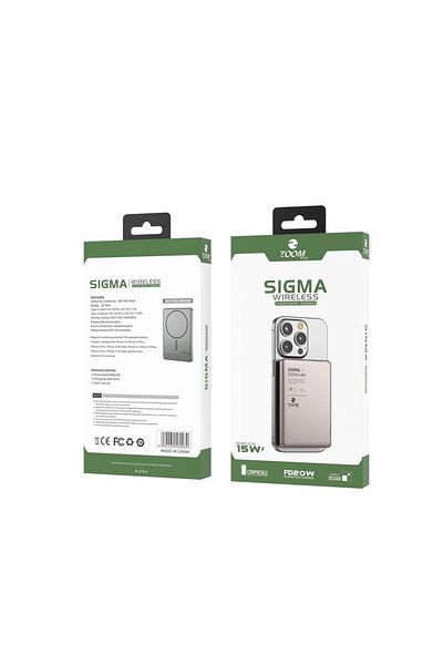 Zoom Plus ZP-W 05 MagSafe Battery Pack 5000 mAh (Sigma Super Slim with Wireless Metal and Glass 5K)