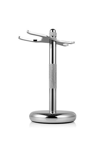 SamRoca Slivery Deluxe Chrome Razor And Brush Stand - The Best Safety Razor Stand. This Will Prolong The Lif