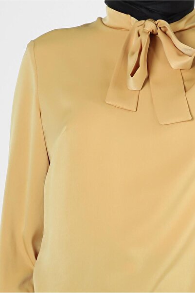 Alvina Scarf Collar Cuffs Buttoned Blouse 43670