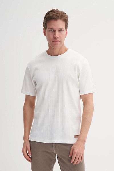 Cazador Ανδρικό μπλουζάκι Crew Neck Ecru 4163