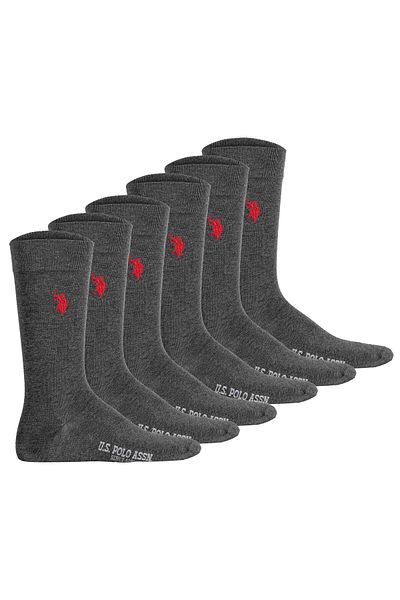 U.S. Polo Assn. U.S. POLO ASSN. Herren Socken, 6er Pack - Business-Socken, Logo, Baumwoll-Mix