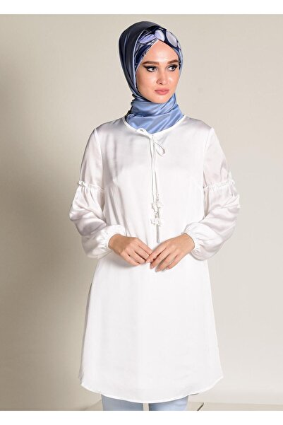 Alvina Satin Tunic with Elastic Cuffs 4334