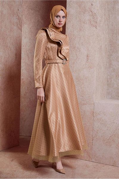 Alvina Βραδινό φόρεμα Hijab - Με ζώνη, Μοντέλο 50271