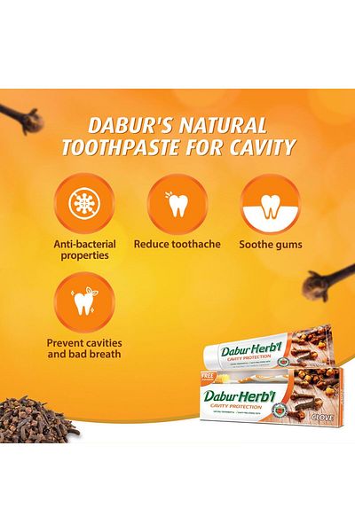 Dabur Herb'l Clove Cavity Toothpaste 100 g 3+1