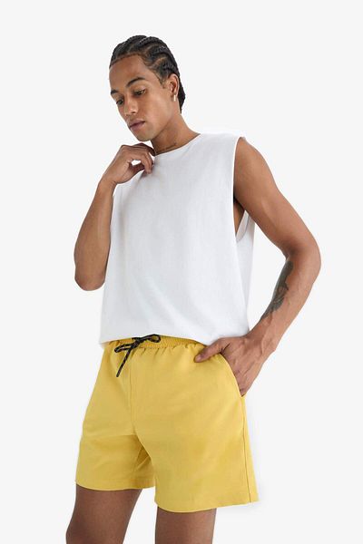 DeFacto DeFactoFit bedruckte, dehnbare, strukturierte, kurze Sport-Meeresshorts C5138AX25HS