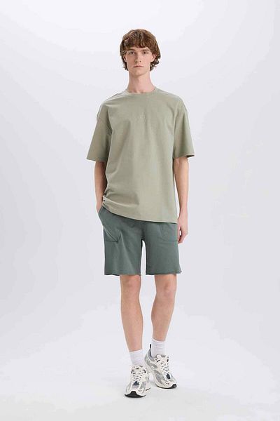 DeFacto 100% βαμβακερό Slim Fit Slim Fit Skinny Leg Pocket Basic ίσιο σορτς B8673AX25SM