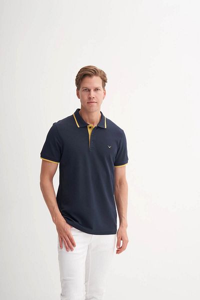 Cazador Ανδρικό μπλουζάκι Polo Neck Navy Blue 4614