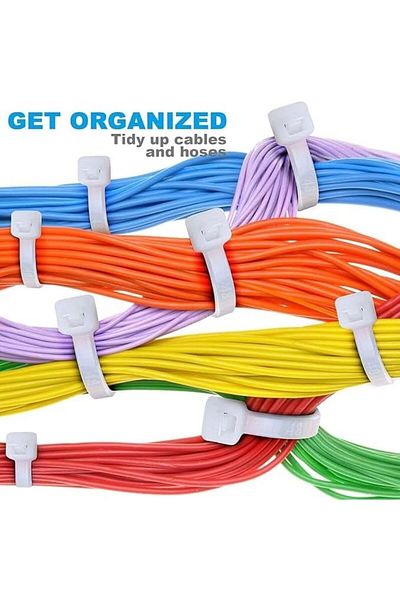 Other Nylon Cable Ties White 100 pcs Self-Locking 4.8 × 200 mm