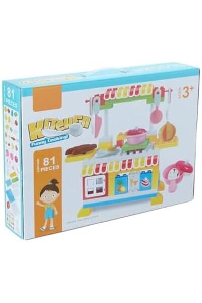 Other Children's Kitchen Block Set - 81 Pieces Durable & Colorful Building Educational Kitchen Toy