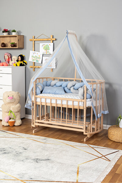 Carino Wins Ahşap Beşik Anne Yanı Yeni Doğan Papatya Organik Bebek Beşiği MAV...