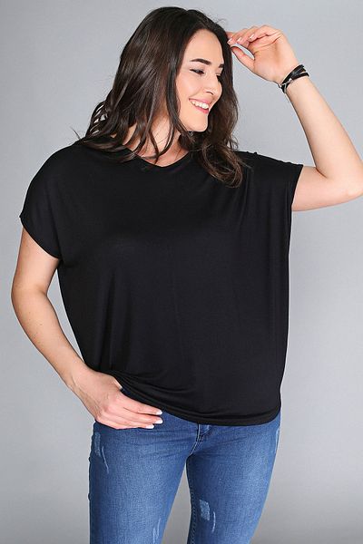 Moda Cazibe Γυναικεία πλάτη σταυρωτή κοντομάνικη μπλούζα M9145