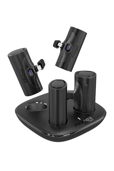 Promate DeltaPack 4-Piece Power Bank Kit with USB-C™ & Lightning PD Connectors, 5000mAh Fast Charg