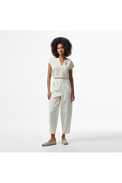 Nautica Kadın Krem Relaxed Fit Pantolon