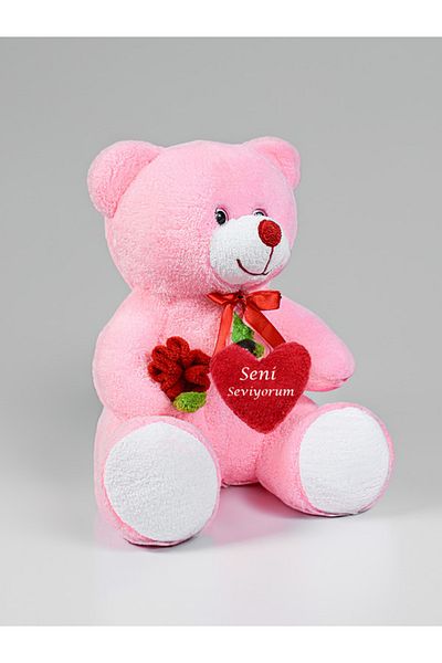 Princess Bear 45 cm Pink Plush Teddy Bear – Heart “I Love You” Gift