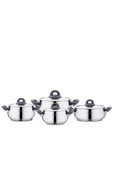 KORKMAZ Bella Smoked 8 Piece Cookware Set A1848-3