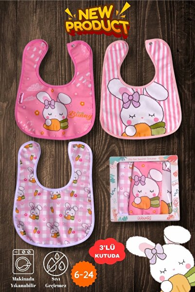 Babydonat TAVŞAN TEMALI KARE 3 PARÇA MİCROFİBER MAMA ÖNLÜĞÜ KENDİ KUTUSUNDA (SIVI GEÇİRMEZ) ÇITÇITLI