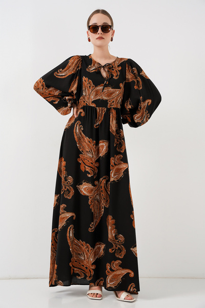 Bigdart Dámské hidžábové šaty s balonovým rukávem 2464 - M. Taba