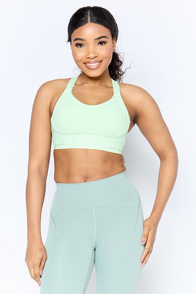 adidas Women Lightly Padded Training Sports Bra, Green