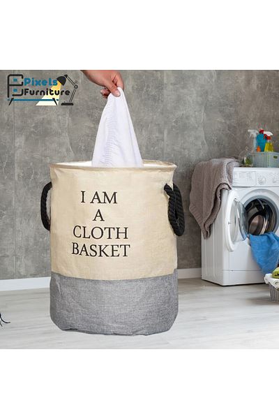 PixelsFurniture Pixel Furniture Multi-Purpose Foldable Fabric Laundry Basket 2-Piece Set