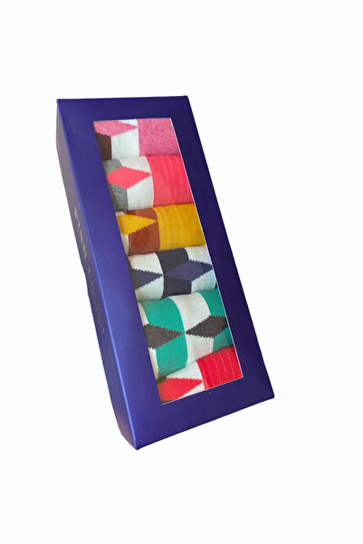 CRACOS Σετ 6 ζευγαριών βαμβακερές κάλτσες για άνδρες, πολύχρωμες με διαμαντέν...