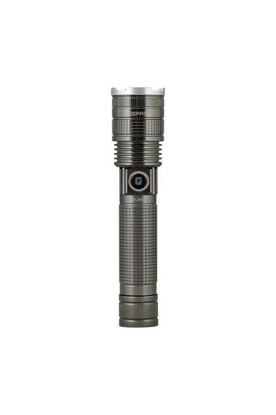 Geepas Zoomable 15W LED Flashlight | Aluminum Alloy Body, High Power LED 4000mAh Li-ion Battery, Type-C