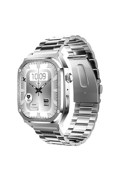 MAXCOM Fw65 Iron S Smartwatch, 1.95" Amoled Screen, 410×502 Resolution, 340 Mah, Silver