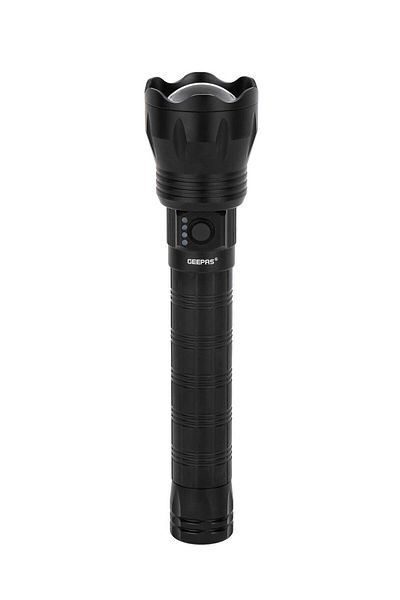 Geepas Zoomable 135MM Rechargeable Flashlight With Power Bank | Cree Led