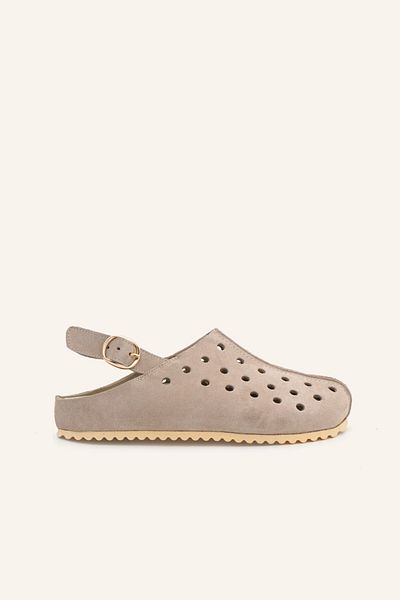 MARCATELLI Beige Suede Movida Leather Slippers