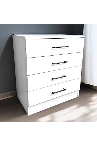 Serçedesign Modern Beyaz 4 Çekmeceli Şifonyer – Şık Tasarım, Geniş Saklama Al...