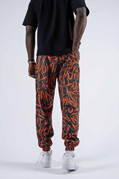 SUPERBLUE Чоловічі щоденні еластичні помаранчеві джоггер-штани з принтом